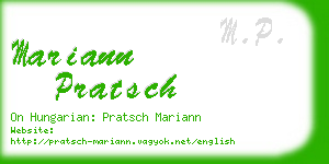 mariann pratsch business card